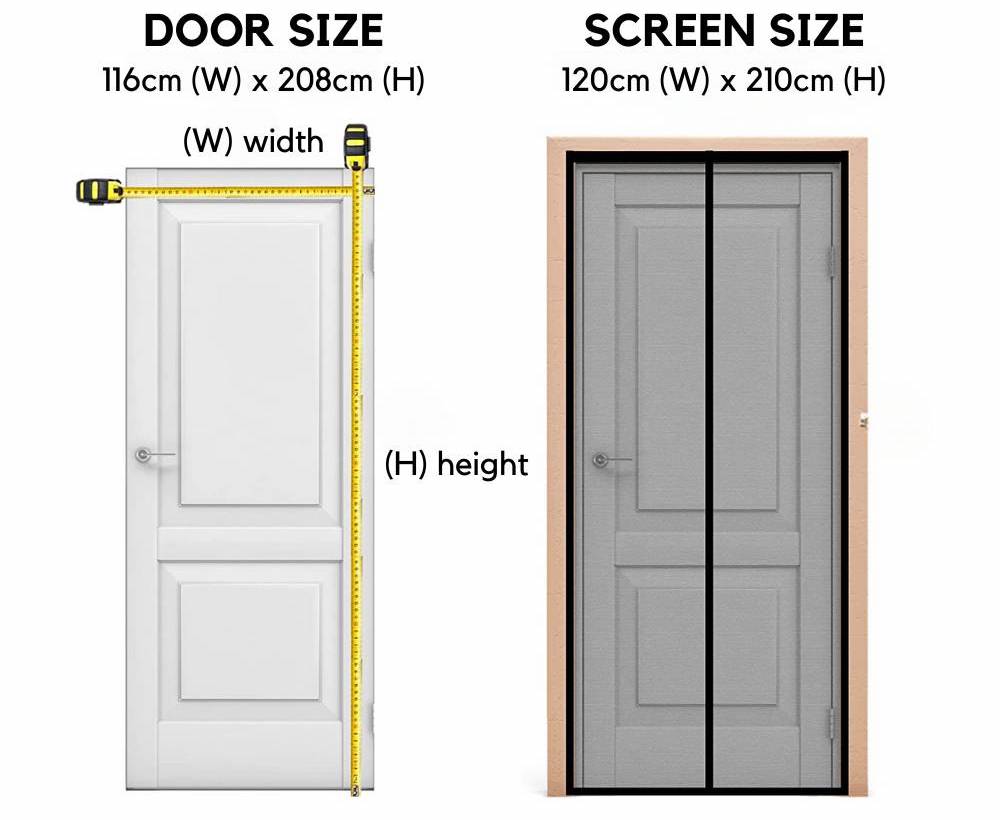 Magnetic Door Screen - Black - 70cm x 210cm, image 3