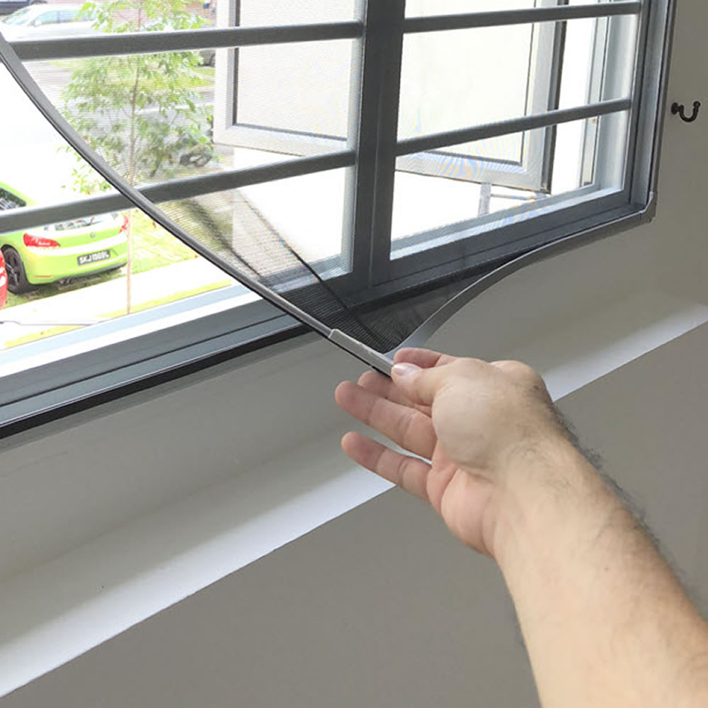 Magnetic Window Screen - Black Frame - Standard Mesh (Grey Mesh) - 500mm x 500mm | 19in x 19in, image 4
